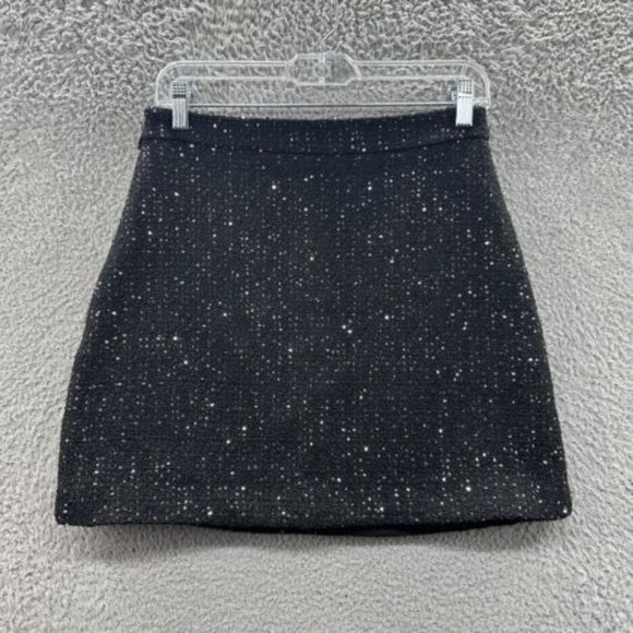 J. Inc Tube Skirt Women's Large Black Tweed Sequenced Tube Skirt Ladies L - Picture 1 of 15